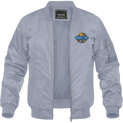 Men's Garden of Life Logo Lightweight Bomber Jacket Windbreaker Softshell Varsity Jacket Coat