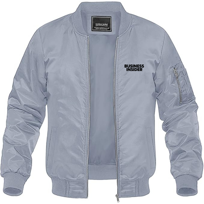 Men's Business Insider Logo Lightweight Bomber Jacket Windbreaker Softshell Varsity Jacket Coat