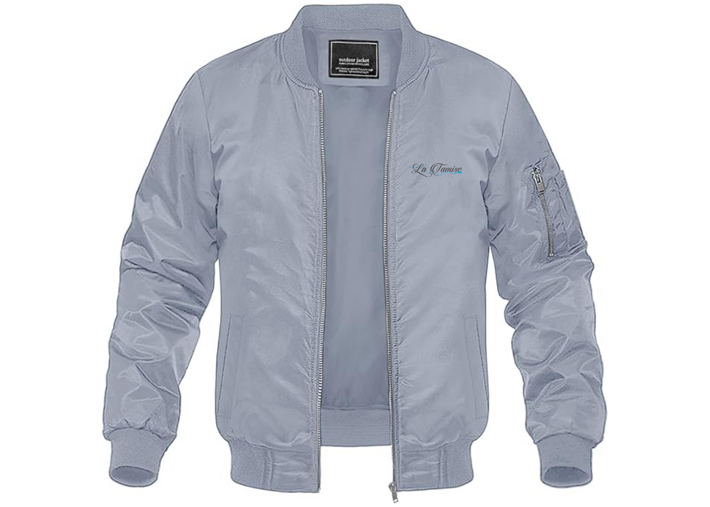 Men's La Tamise Logo Lightweight Bomber Jacket Windbreaker Softshell Varsity Jacket Coat