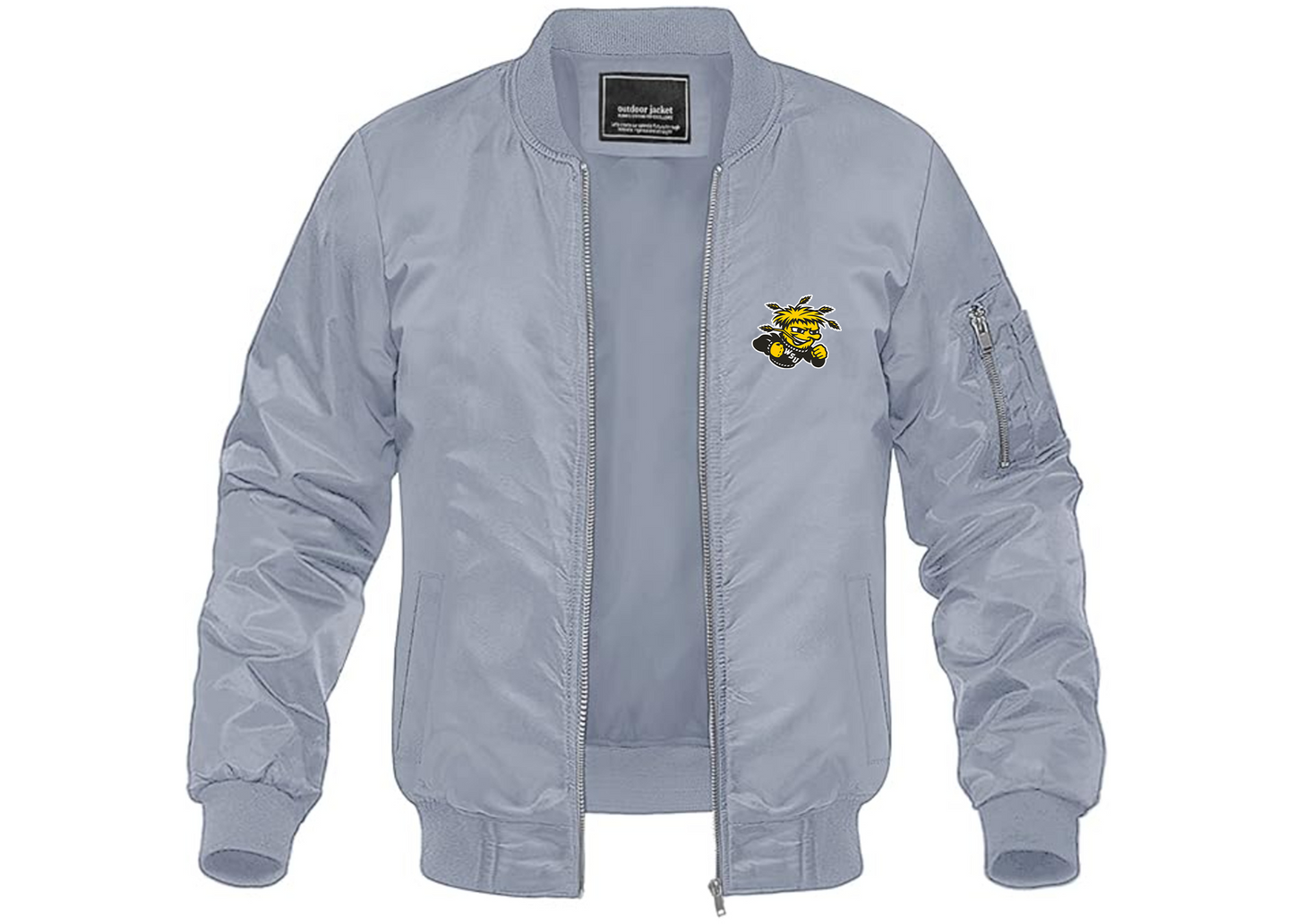Men's Wichita State Shockers Lightweight Bomber Jacket Windbreaker Softshell Varsity Jacket Coat