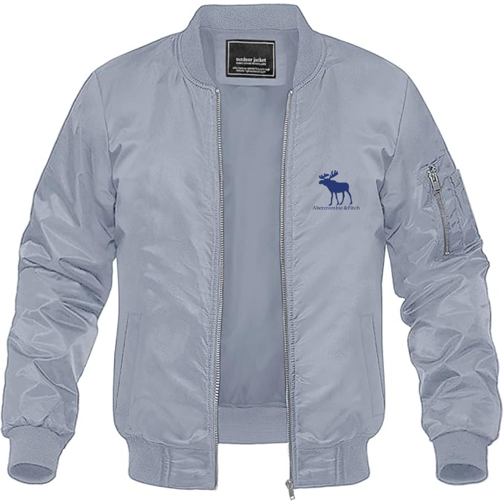 Men's Abercrombie & Fitch Moose Logo Lightweight Bomber Jacket Windbreaker Softshell Varsity Jacket Coat