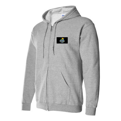 Men's Cartoon Pizza Logo Zipper Hoodie