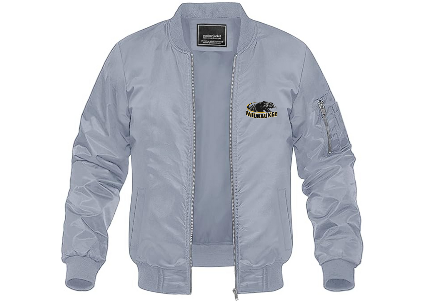 Men's Wisconsin Milwaukee Panthers Lightweight Bomber Jacket Windbreaker Softshell Varsity Jacket Coat