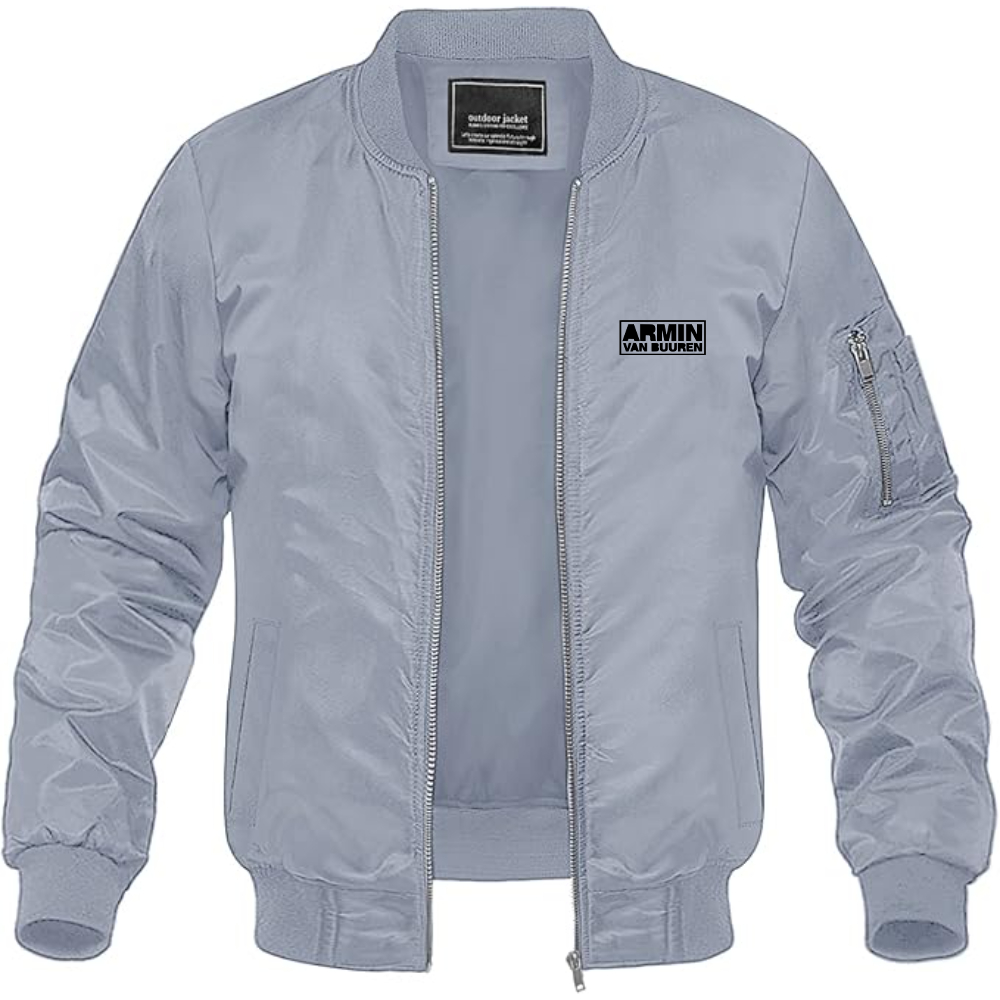 Men's Armin Van Buuren Logo Lightweight Bomber Jacket Windbreaker Softshell Varsity Jacket Coat