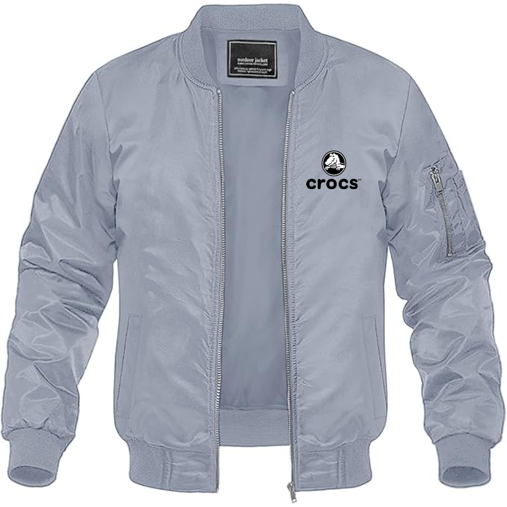 Men's Crocs Logo Lightweight Bomber Jacket Windbreaker Softshell Varsity Jacket Coat