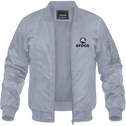 Men's Crocs Logo Lightweight Bomber Jacket Windbreaker Softshell Varsity Jacket Coat
