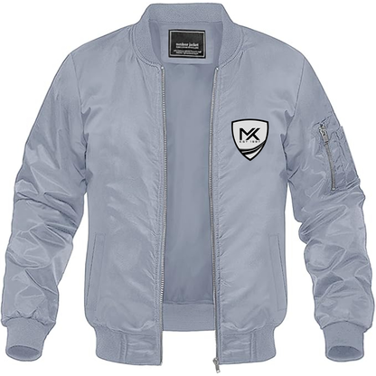 Men's MK Sportscars Logo Lightweight Bomber Jacket Windbreaker Softshell Varsity Jacket Coat (Copy)