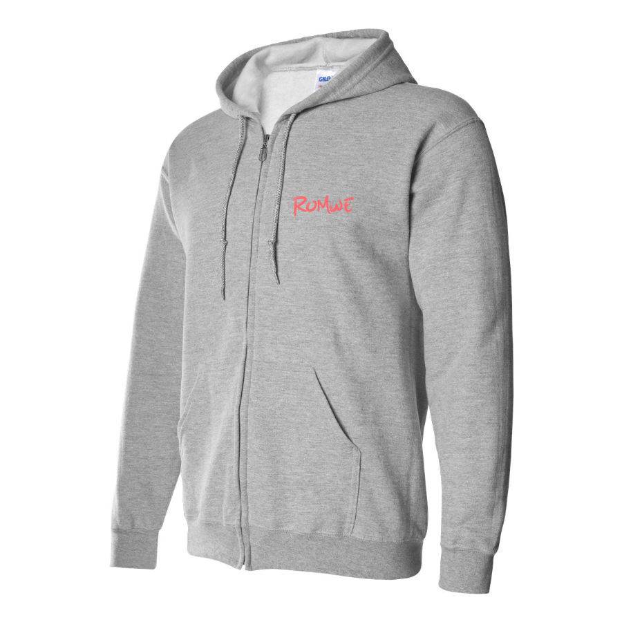 Men's Romwe Logo Zipper Hoodie