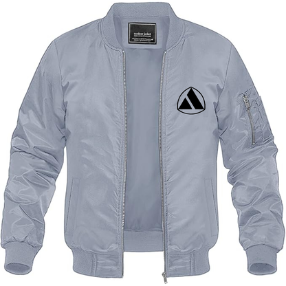 Men's Autobianchi Logo Lightweight Bomber Jacket Windbreaker Softshell Varsity Jacket Coat