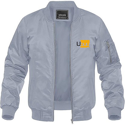 Men's Ubuy Logo Lightweight Bomber Jacket Windbreaker Softshell Varsity Jacket Coat