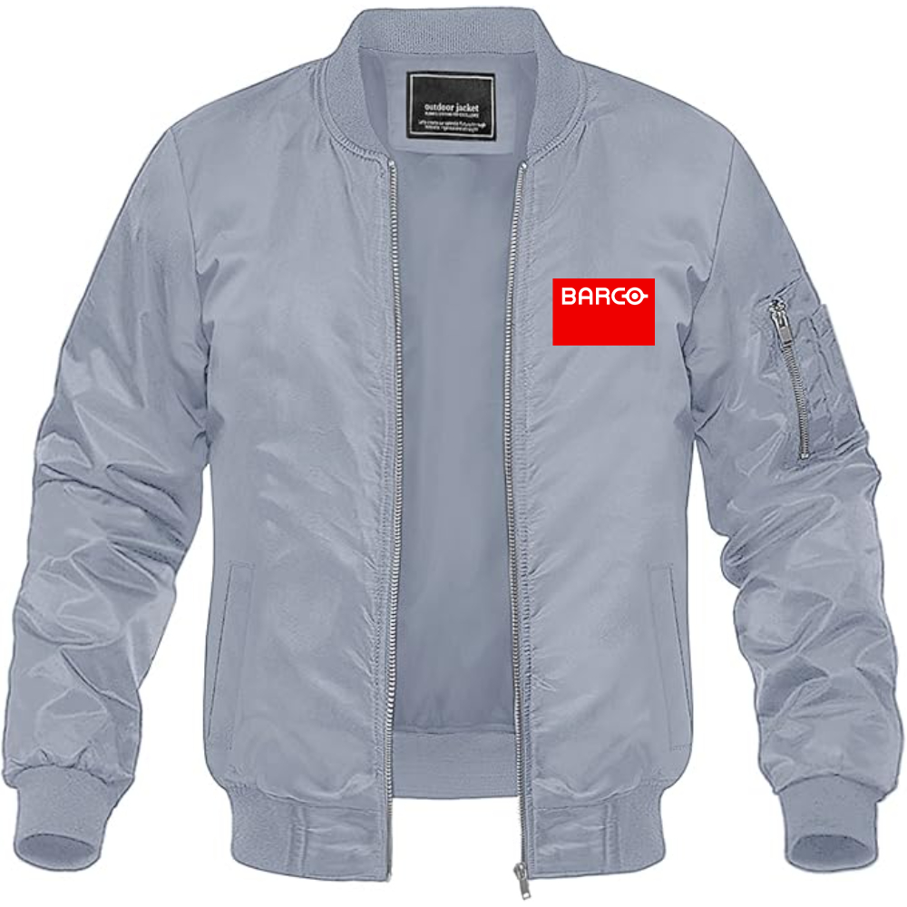 Men's Barco Logo Lightweight Bomber Jacket Windbreaker Softshell Varsity Jacket Coat