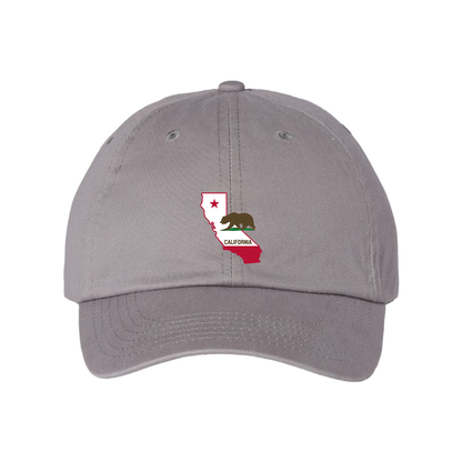 California Bear Map Valucap Adult Bio-Washed Classic Dad Hat