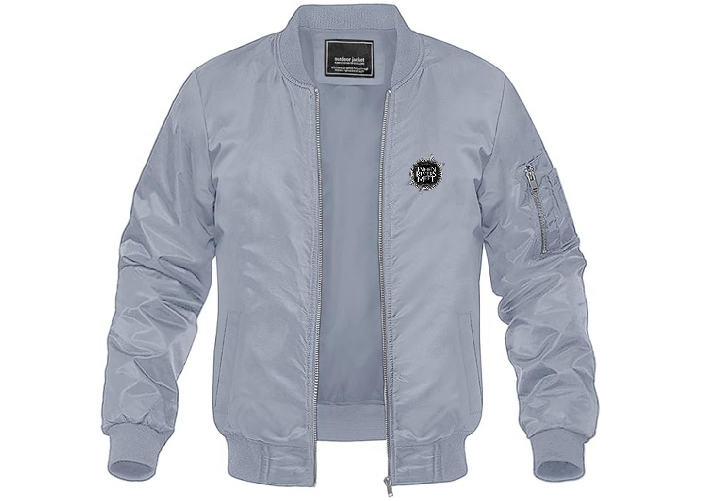 Men's When Rivers Meet Lightweight Bomber Jacket Windbreaker Softshell Varsity Jacket Coat