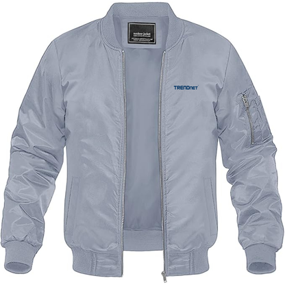 Men's TRENDnet Logo Lightweight Bomber Jacket Windbreaker Softshell Varsity Jacket Coat