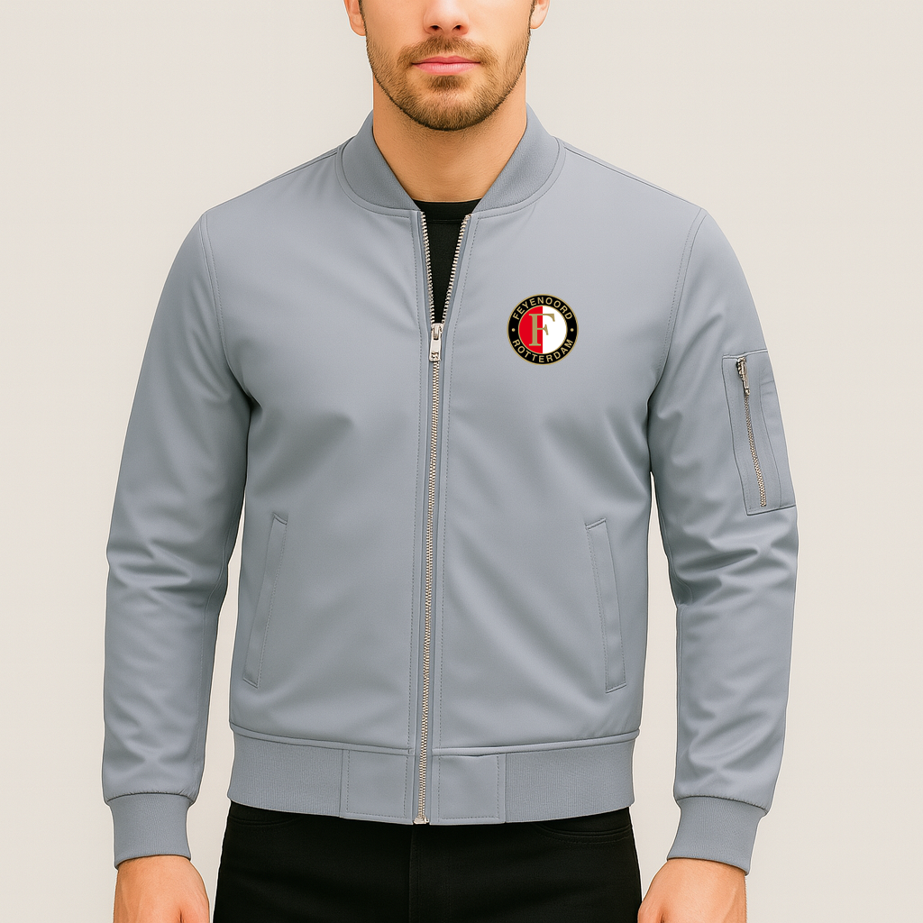 Men's Feyenoord FC Lightweight Bomber Jacket - Grey