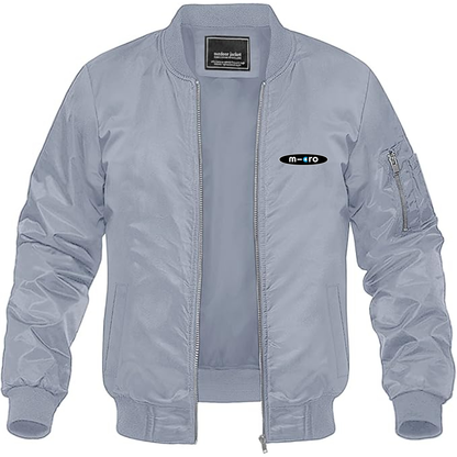 Men's Micromobility Logo Lightweight Bomber Jacket Windbreaker Softshell Varsity Jacket Coat