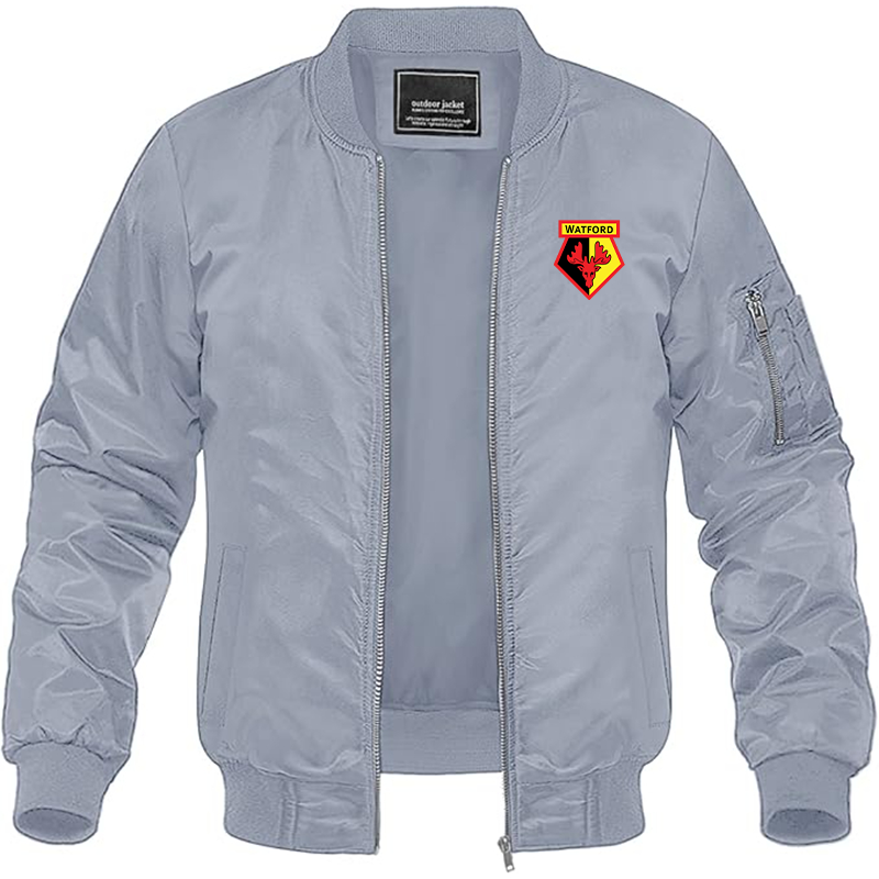 Men's Watford Soccer Lightweight Bomber Jacket - Grey