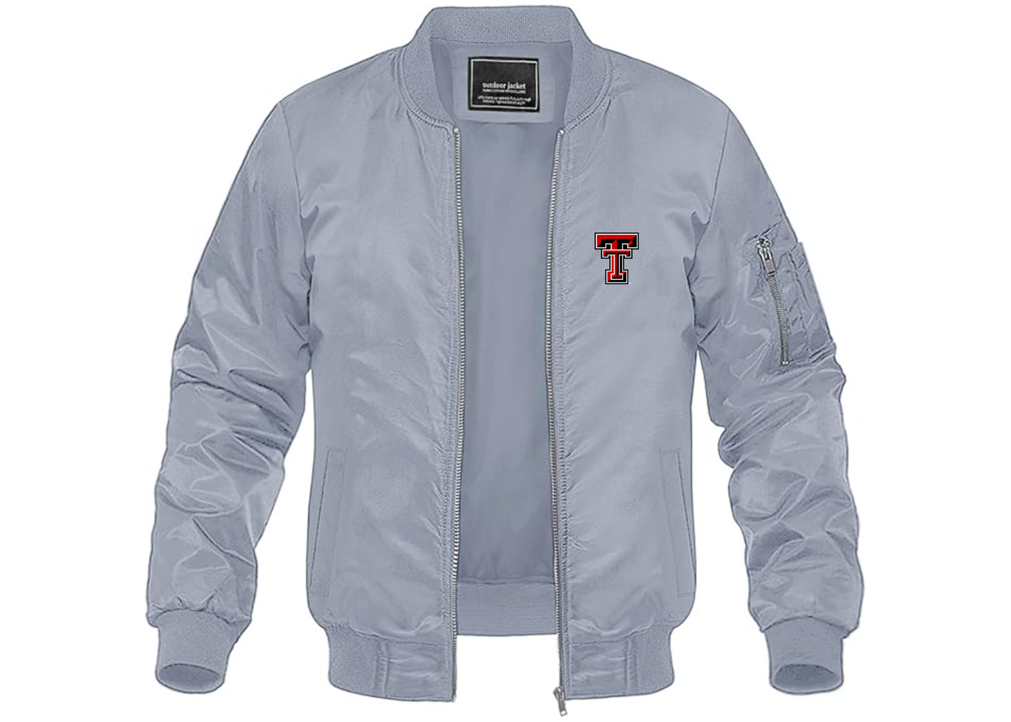 Men's Texas Tech Red Raiders Lightweight Bomber Jacket Windbreaker Softshell Varsity Jacket Coat