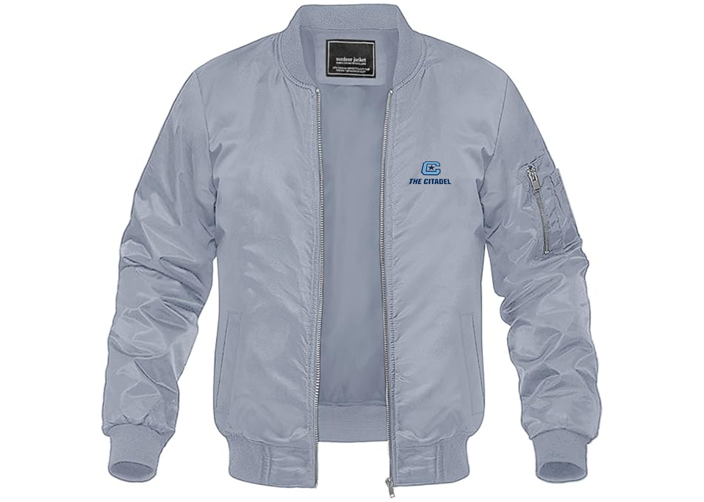 Men's The Citadel Bulldogs Lightweight Bomber Jacket Windbreaker Softshell Varsity Jacket Coat