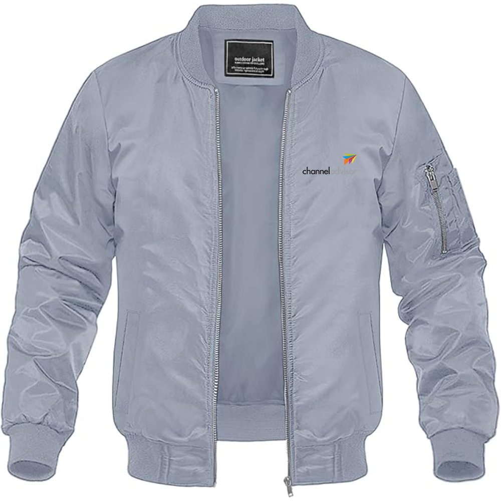 Men's ChannelAdvisor Logo Lightweight Bomber Jacket Windbreaker Softshell Varsity Jacket Coat