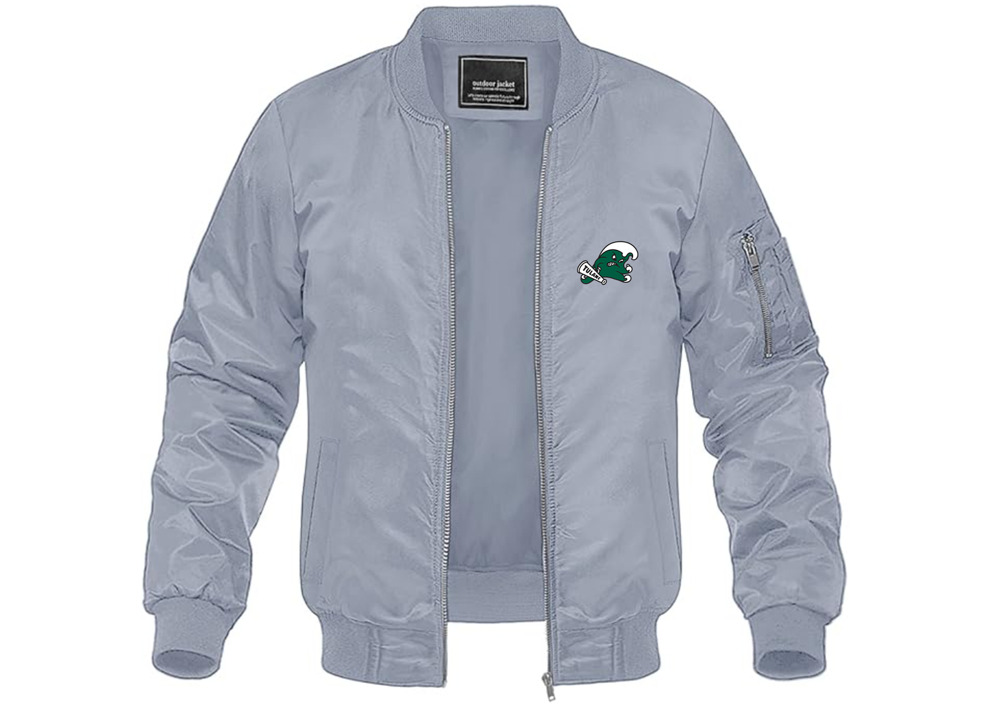 Men's Tulane Green Wave Lightweight Bomber Jacket Windbreaker Softshell Varsity Jacket Coat