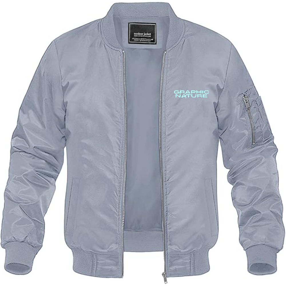 Men's Graphic Nature Logo Lightweight Bomber Jacket Windbreaker Softshell Varsity Jacket Coat