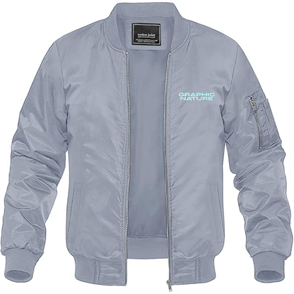 Men's Graphic Nature Logo Lightweight Bomber Jacket Windbreaker Softshell Varsity Jacket Coat