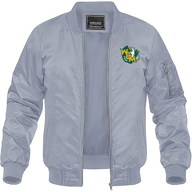 Men's William and Mary Tribe Lightweight Bomber Jacket - Grey