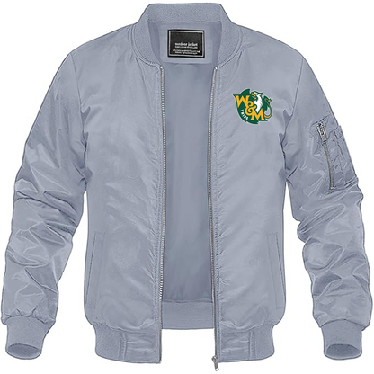Men's William and Mary Tribe Lightweight Bomber Jacket - Grey