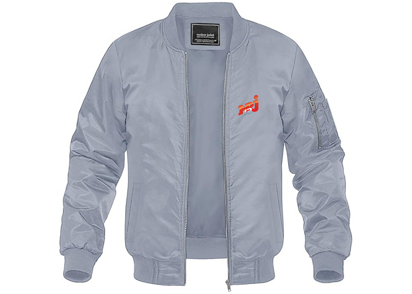 Men's NRJ 12 Logo Lightweight Bomber Jacket Windbreaker Softshell Varsity Jacket Coat