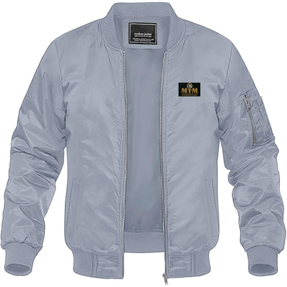 Men's  MTM Logo Lightweight Bomber Jacket Windbreaker Softshell Varsity Jacket Coat