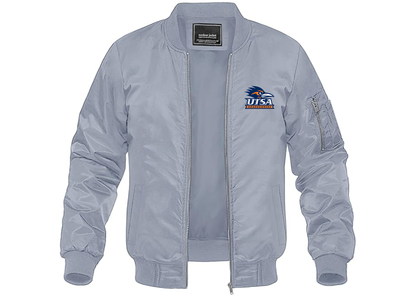 Men's Texas SA Roadrunners Lightweight Bomber Jacket Windbreaker Softshell Varsity Jacket Coat
