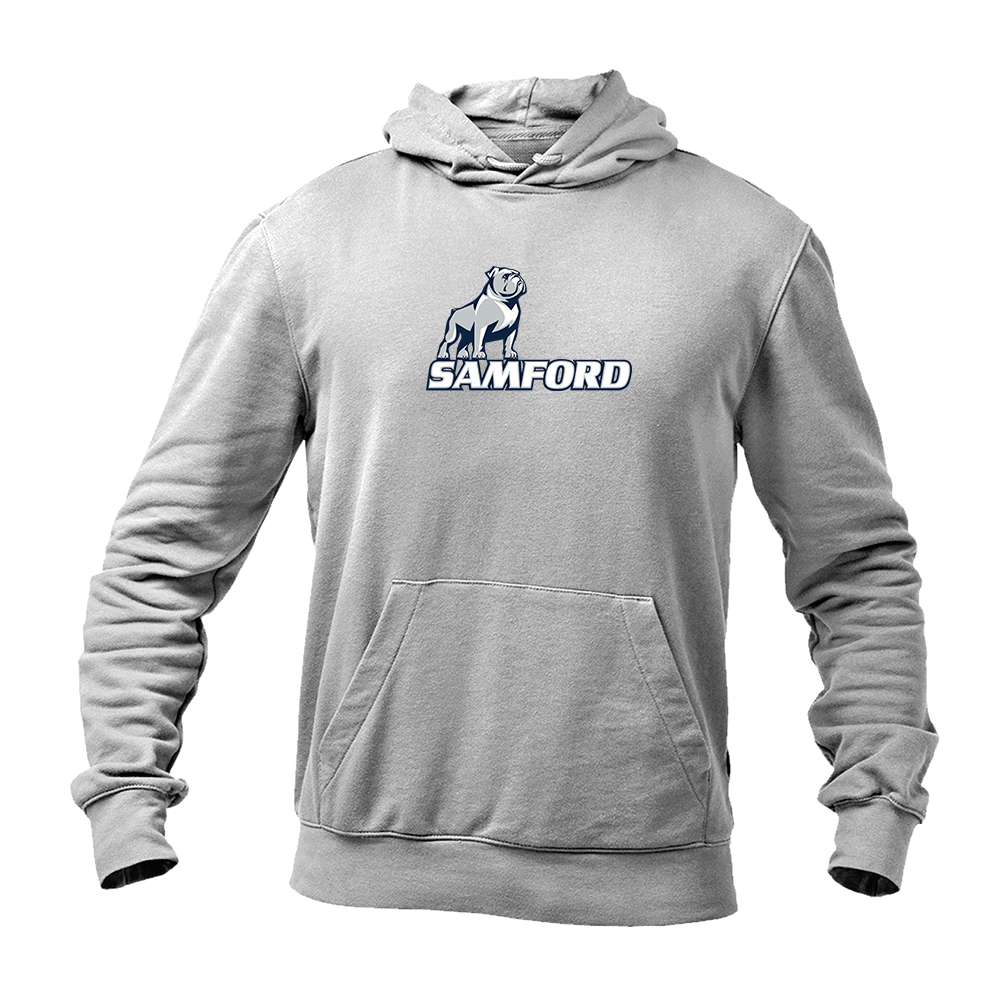 Men's Samford Bulldogs Logo Gildan  Heavy Blend Hooded Sweatshirt