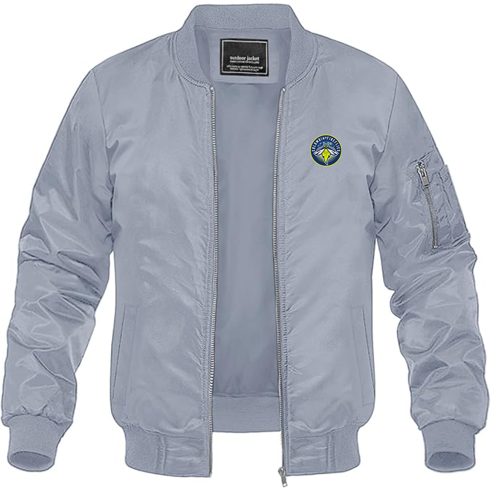 Men's Columbia Fireflies Logo Lightweight Bomber Jacket Windbreaker Softshell Varsity Jacket Coat