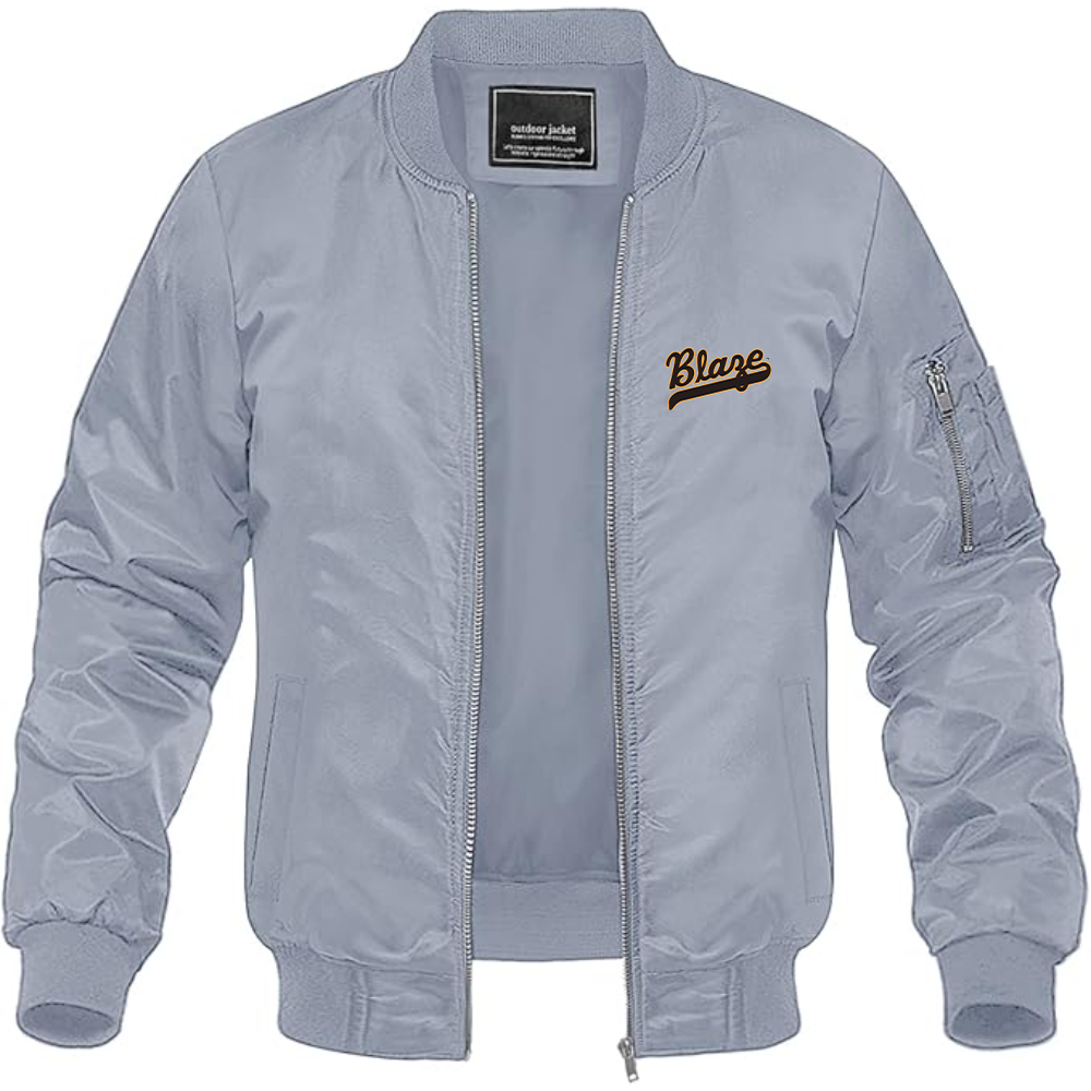 Men's Bakersfield Blaze Logo Lightweight Bomber Jacket Windbreaker Softshell Varsity Jacket Coat