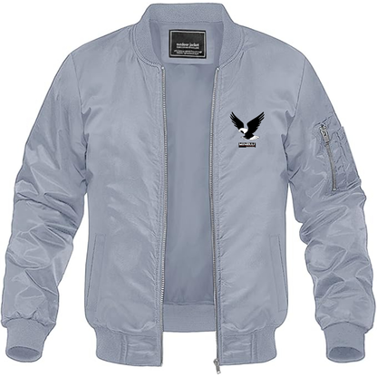 Men's Minelli Automotive Logo Lightweight Bomber Jacket Windbreaker Softshell Varsity Jacket Coat