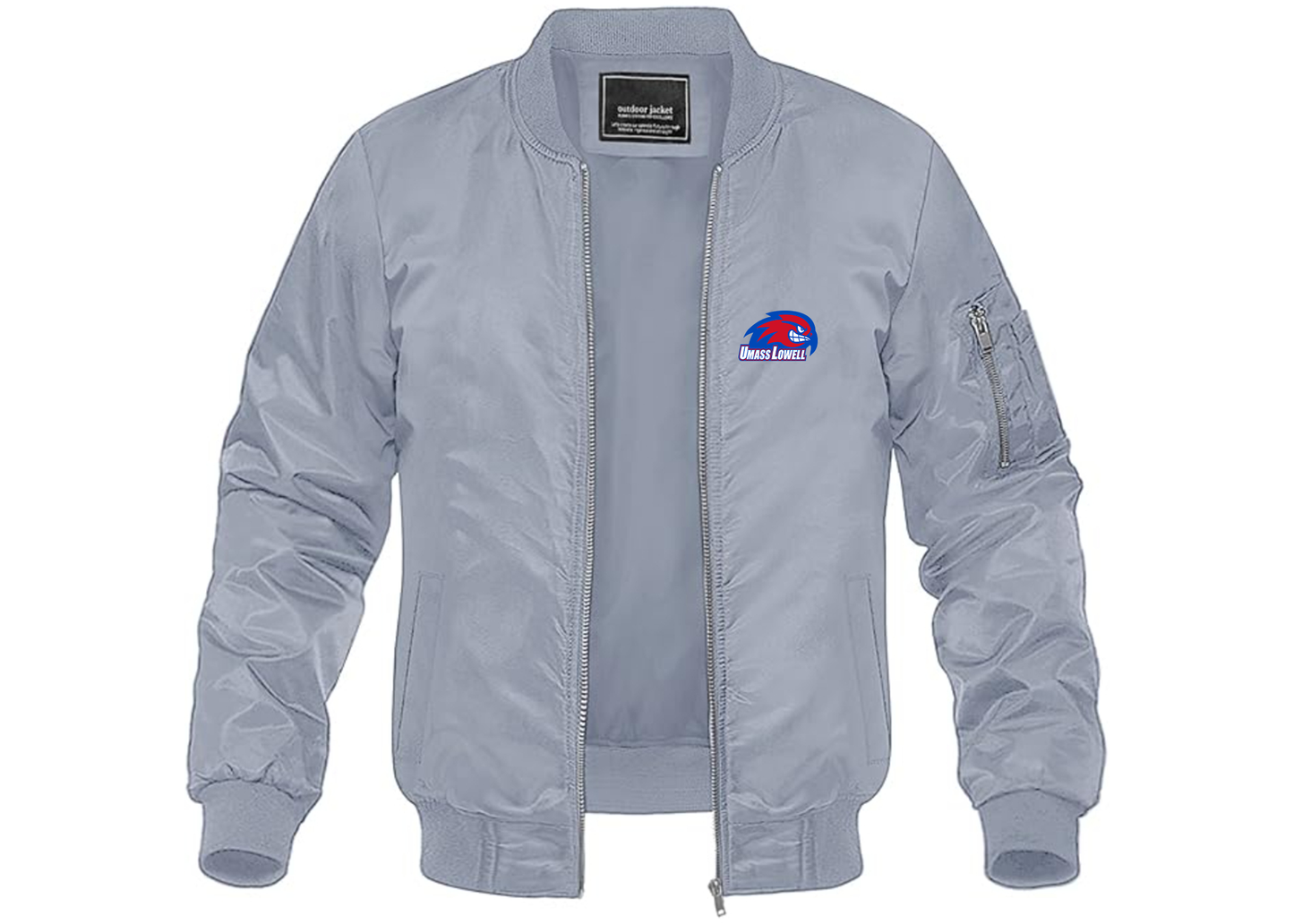 Men's UMass Lowell River Hawks Lightweight Bomber Jacket Windbreaker Softshell Varsity Jacket Coat
