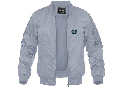 Men's Utah State Aggies Lightweight Bomber Jacket Windbreaker Softshell Varsity Jacket Coat