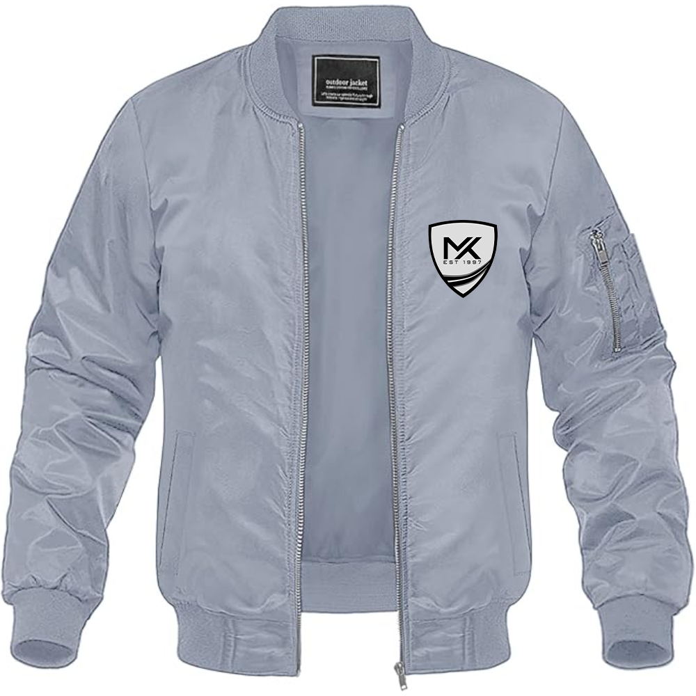 Men's MK Sportscars Logo Lightweight Bomber Jacket Windbreaker Softshell Varsity Jacket Coat