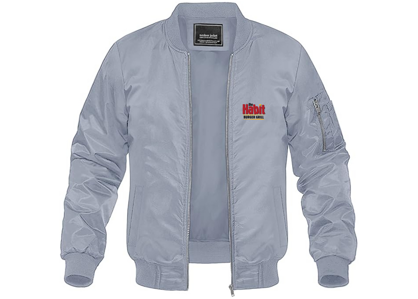 Men's The Habit Burger Grill Lightweight Bomber Jacket Windbreaker Softshell Varsity Jacket Coat
