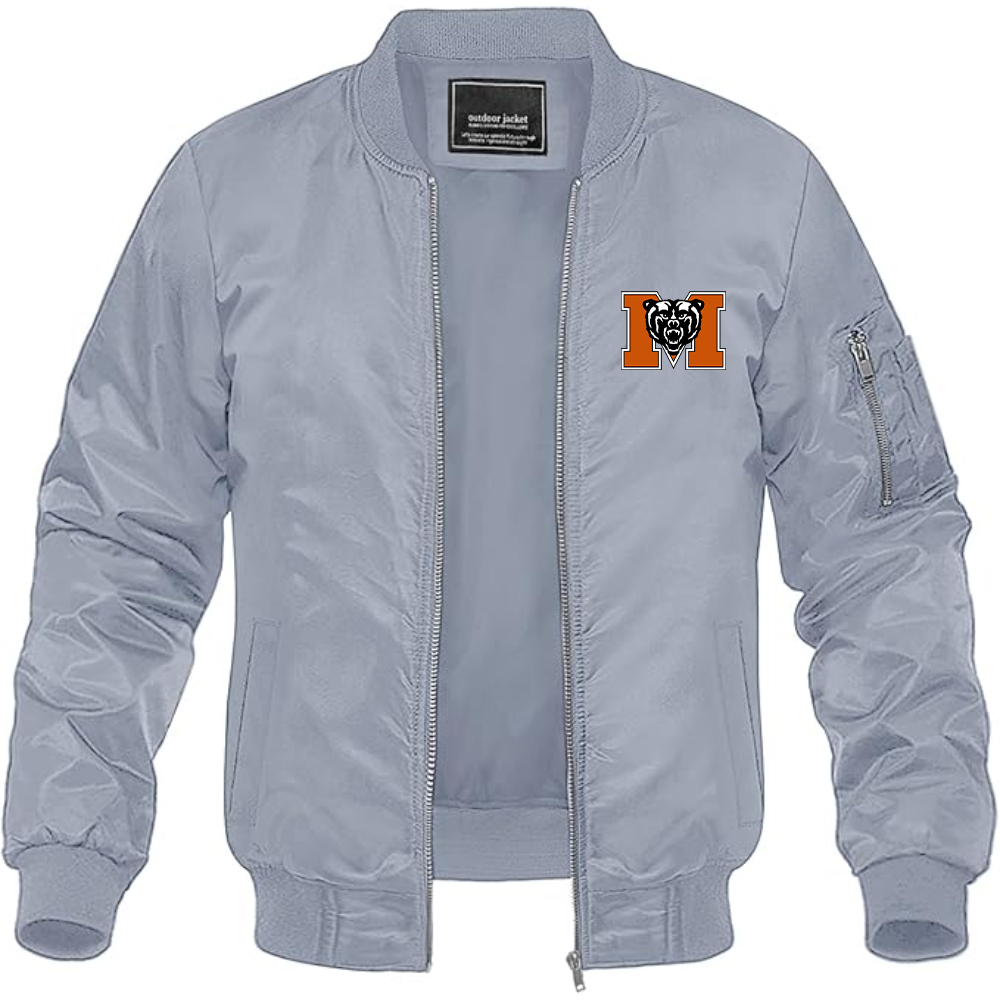 Men's Mercer Bears Logo Lightweight Bomber Jacket Windbreaker Softshell Varsity Jacket Coat