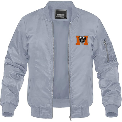 Men's Mercer Bears Logo Lightweight Bomber Jacket Windbreaker Softshell Varsity Jacket Coat