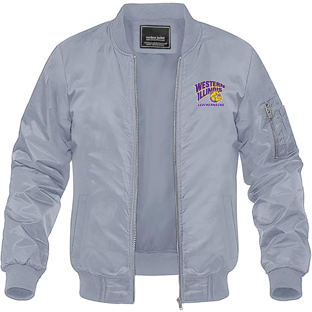 Men's Western Illinois Leathernecks Lightweight Bomber Jacket - Grey