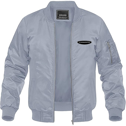 Men's Caresto Logo Lightweight Bomber Jacket Windbreaker Softshell Varsity Jacket Coat
