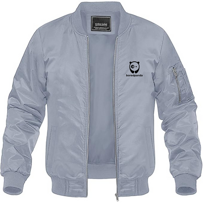 Men's Bored Panda Logo Lightweight Bomber Jacket Windbreaker Softshell Varsity Jacket Coat