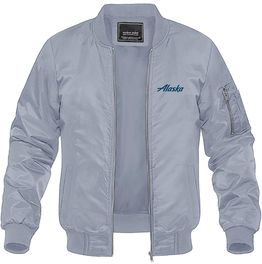 Men's Alaska Airline Lightweight Bomber Jacket - Grey