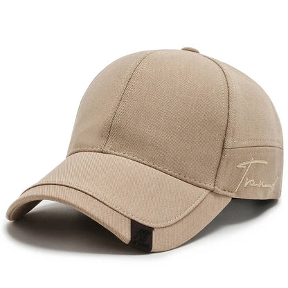 Stylish Twill Baseball Cap with Embroidered Signature Detail and Adjustable Fit for Casual Outdoor Wear