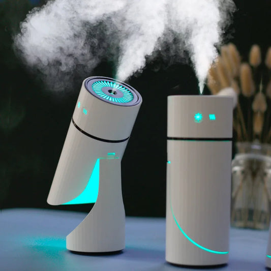 Adjustable Ultrasonic Humidifier with Dual Mist Modes, LED Night Light, and 360-Degree Rotatable Design for Enhanced Air Moisture Control and Aromatherapy