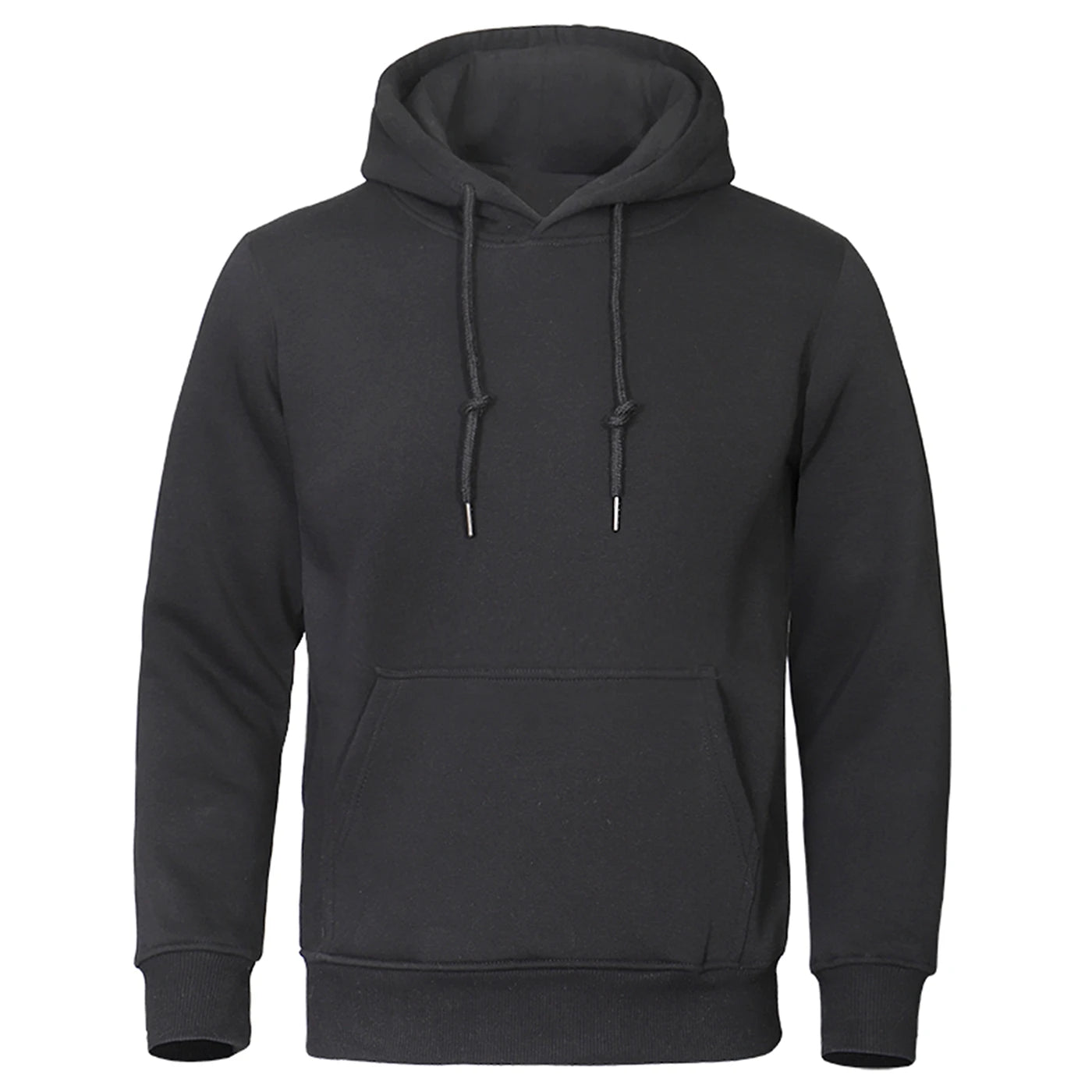 Men's Basic Pullover Hoodie with Adjustable Drawstring and Front Kangaroo Pocket