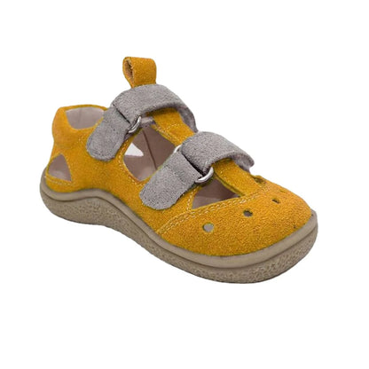 Stylish Kids' Suede Sandals with Triple Velcro Straps, Breathable Design, and Cushioned Cork Footbed for All-Day Comfort and Support